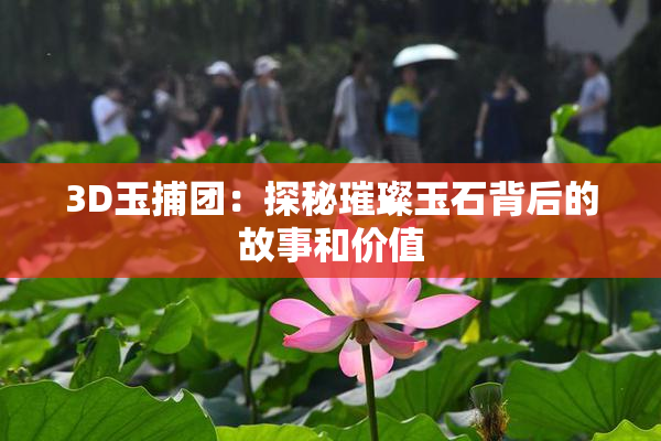 3D玉捕团：探秘璀璨玉石背后的故事和价值