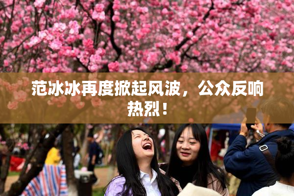 范冰冰再度掀起风波，公众反响热烈！