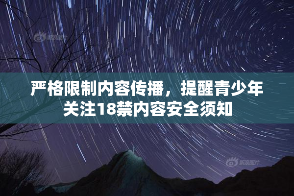 严格限制内容传播，提醒青少年关注18禁内容安全须知
