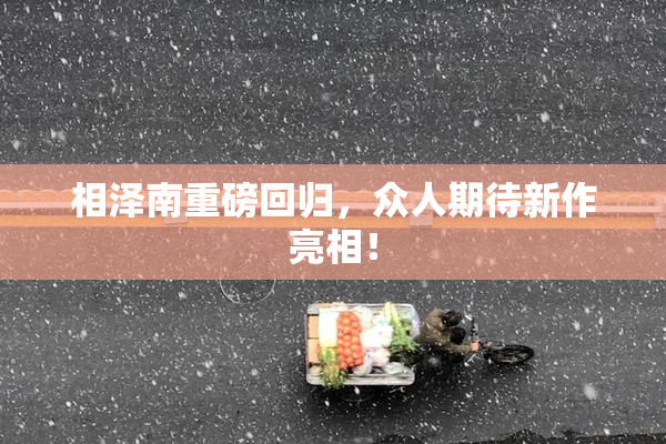 相泽南重磅回归，众人期待新作亮相！