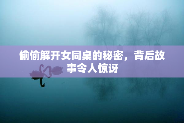 偷偷解开女同桌的秘密，背后故事令人惊讶