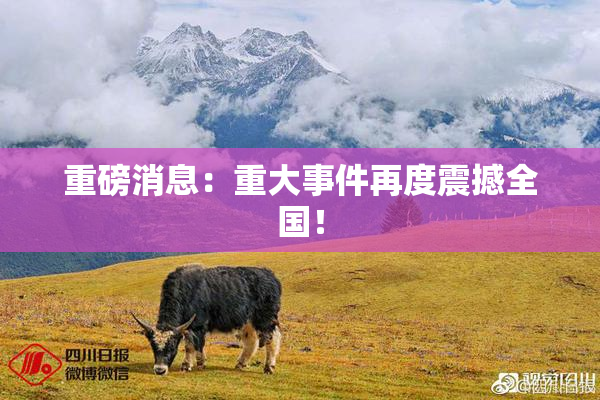 重磅消息：重大事件再度震撼全国！