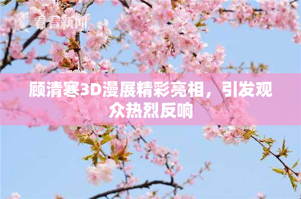 顾清寒3D漫展精彩亮相，引发观众热烈反响