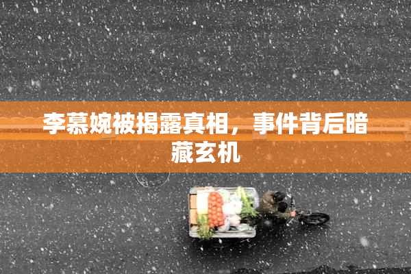 李慕婉被揭露真相，事件背后暗藏玄机