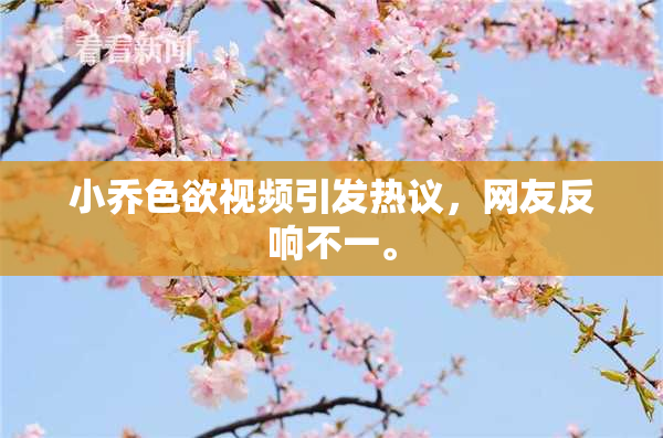 小乔色欲视频引发热议，网友反响不一。