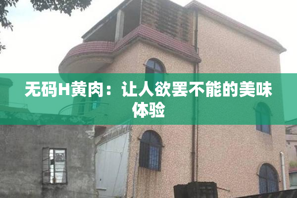 无码H黄肉：让人欲罢不能的美味体验