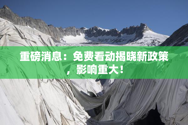重磅消息：免费看动揭晓新政策，影响重大！