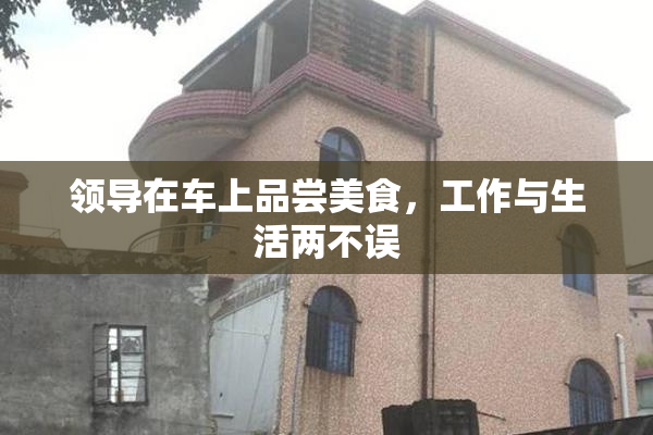 领导在车上品尝美食，工作与生活两不误