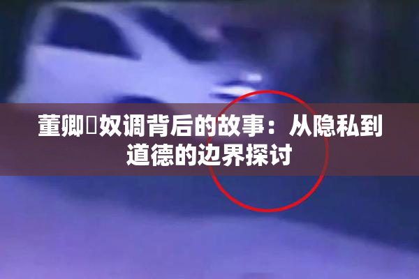 董卿婬奴调背后的故事：从隐私到道德的边界探讨